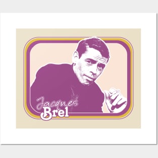 Jacques Brel // Original Retro Style Fan Design Posters and Art